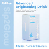 Sip2Glow Brightening Drink Korean Hyaluronic Acid Niacinamide Glutathione Brightens Skin 210ml