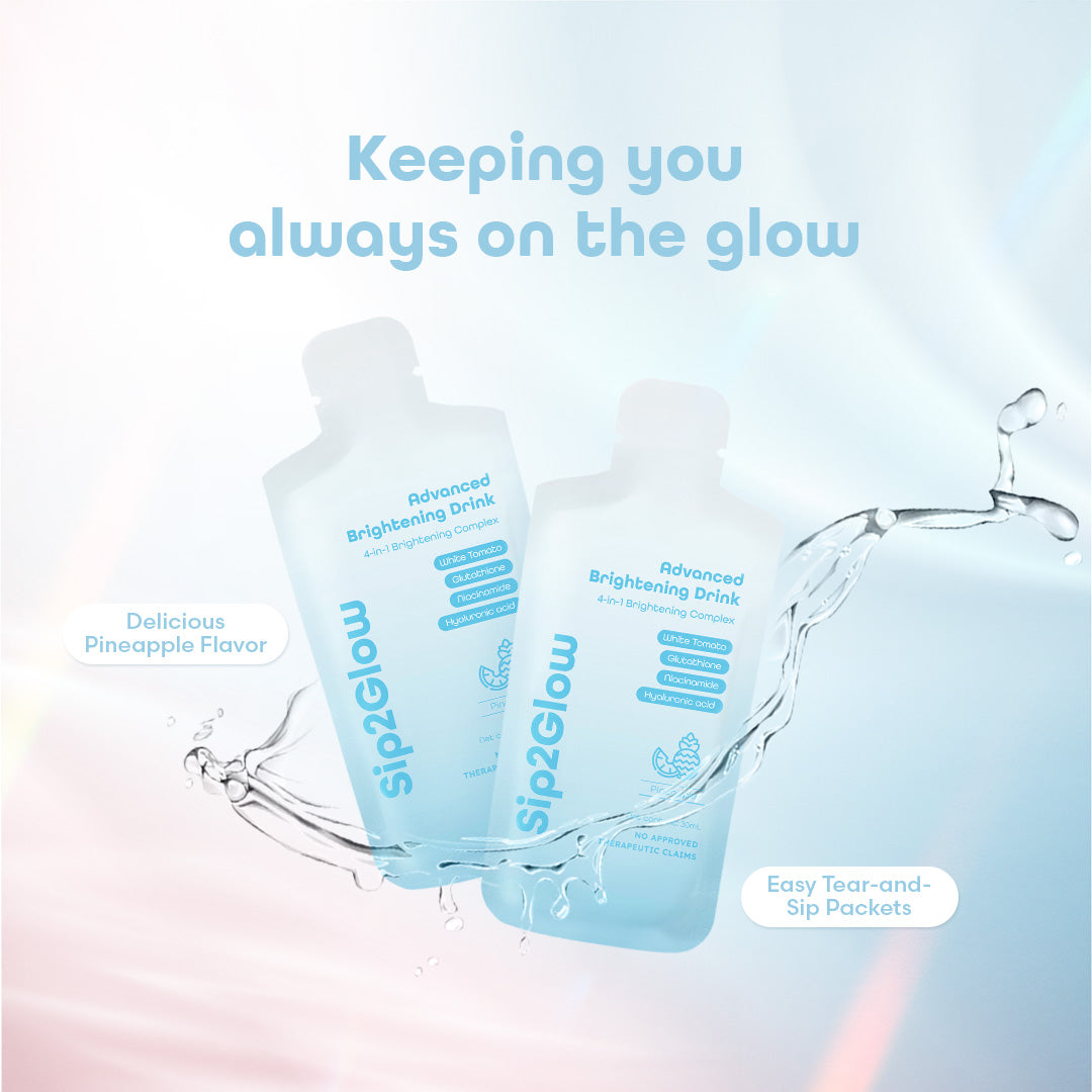 Sip2Glow Brightening Drink Korean Hyaluronic Acid Niacinamide Glutathione Brightens Skin 210ml