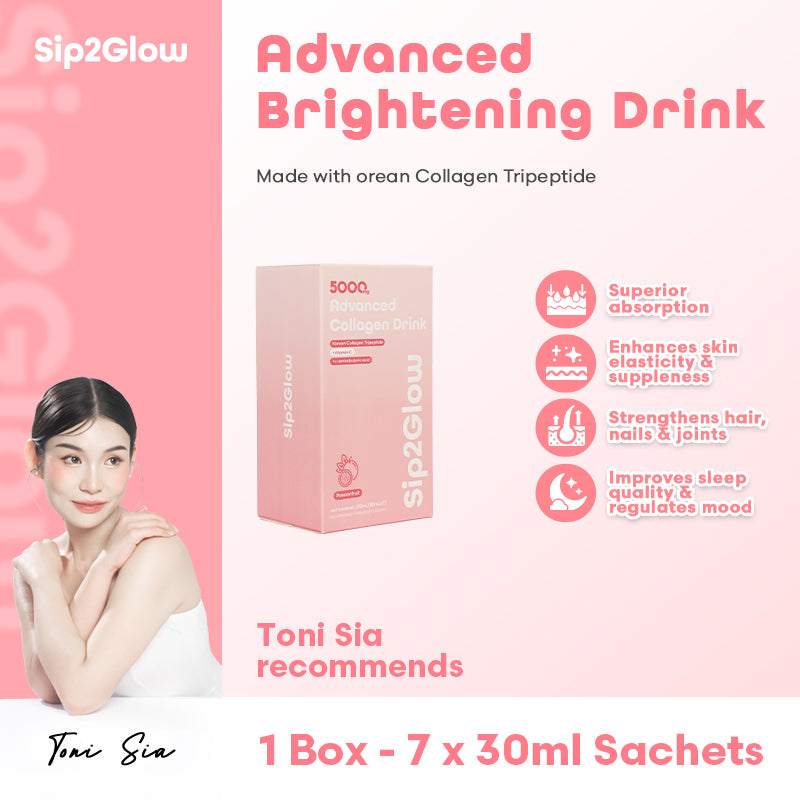 [1B] Sip2Glow Advanced Collagen Drink with Korean Collagen Tripeptide Improve skin and get a glow