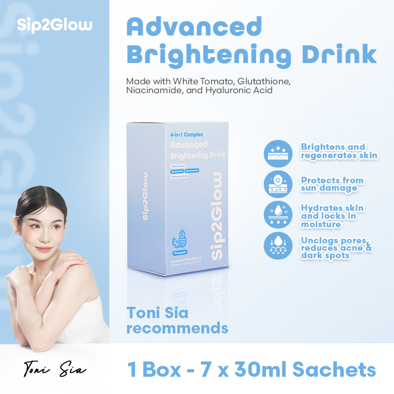 [1B] Sip2Glow Brightening Drink Korean Hyaluronic Acid Niacinamide Glutathione Brightens Skin 210ml