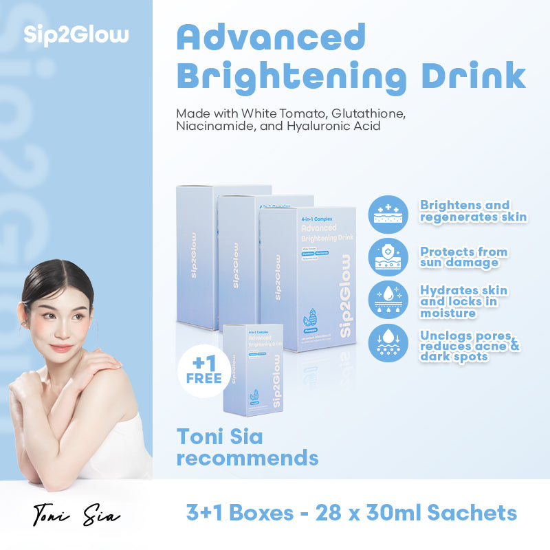 [B3G1] Sip2Glow Advanced Brightening Drink-Glutathione Hyaluronic Acid Niacinamide 28 day supply
